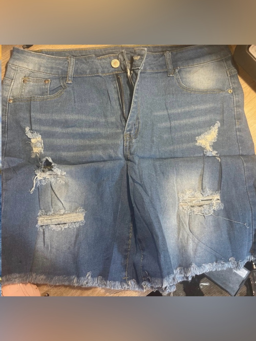 Womens Xl (Medium Stretch) Light Blue Shorts (M)